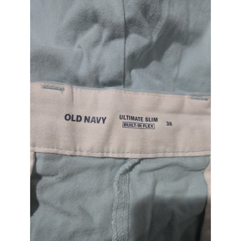Old Navy Slim Built In Flex Mens Shorts, Light Blue, Size 36 - Picture 8 of 9